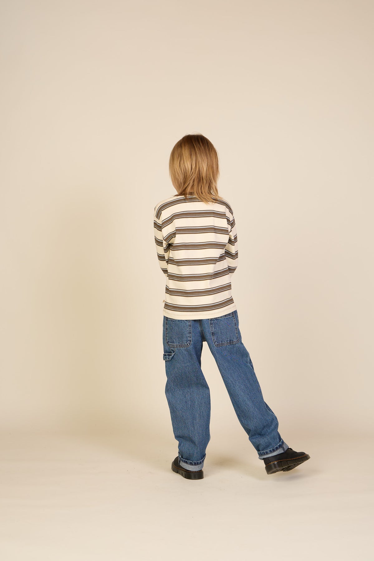 Gestreept langarmshirt Tween - Offwhite/Brown | 101702 Hugo
