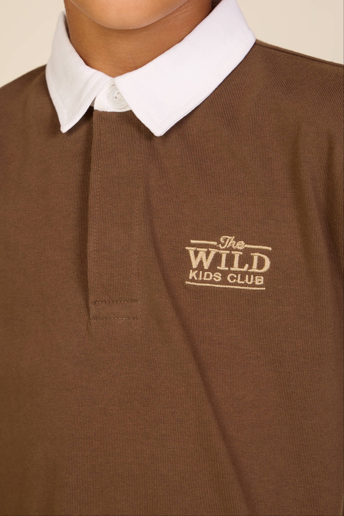 Jersey polo met lange mouwen Kids - Dark Brown | 101693 Ruben
