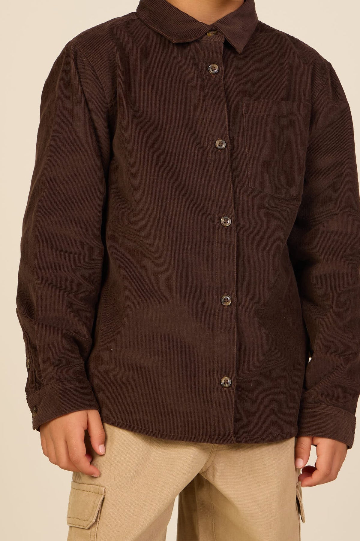 Corduroy overshirt Kids - Dark Brown | 101655 Jonny
