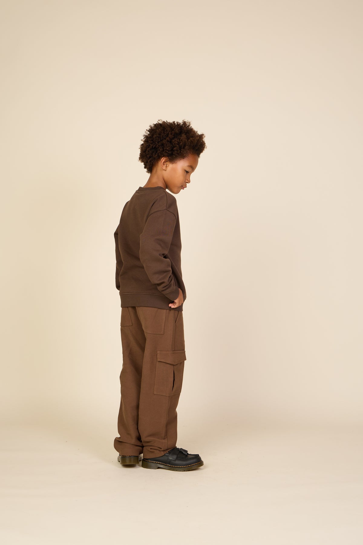 Sweatshirt met ronde hals en badstofborduursel Tween - Dark Brown | 101623 Joel