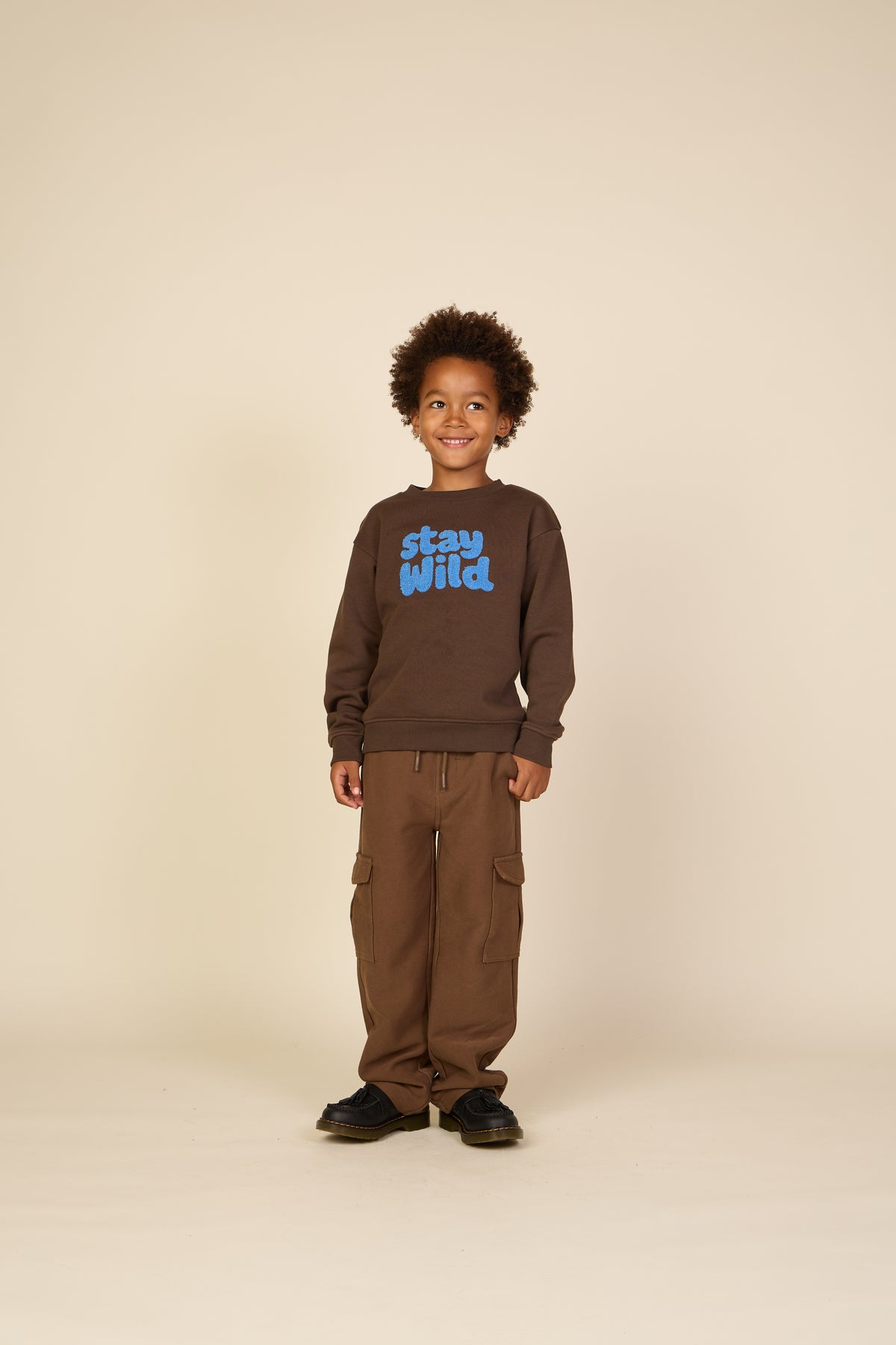 Sweatshirt met ronde hals en badstofborduursel Tween - Dark Brown | 101623 Joel