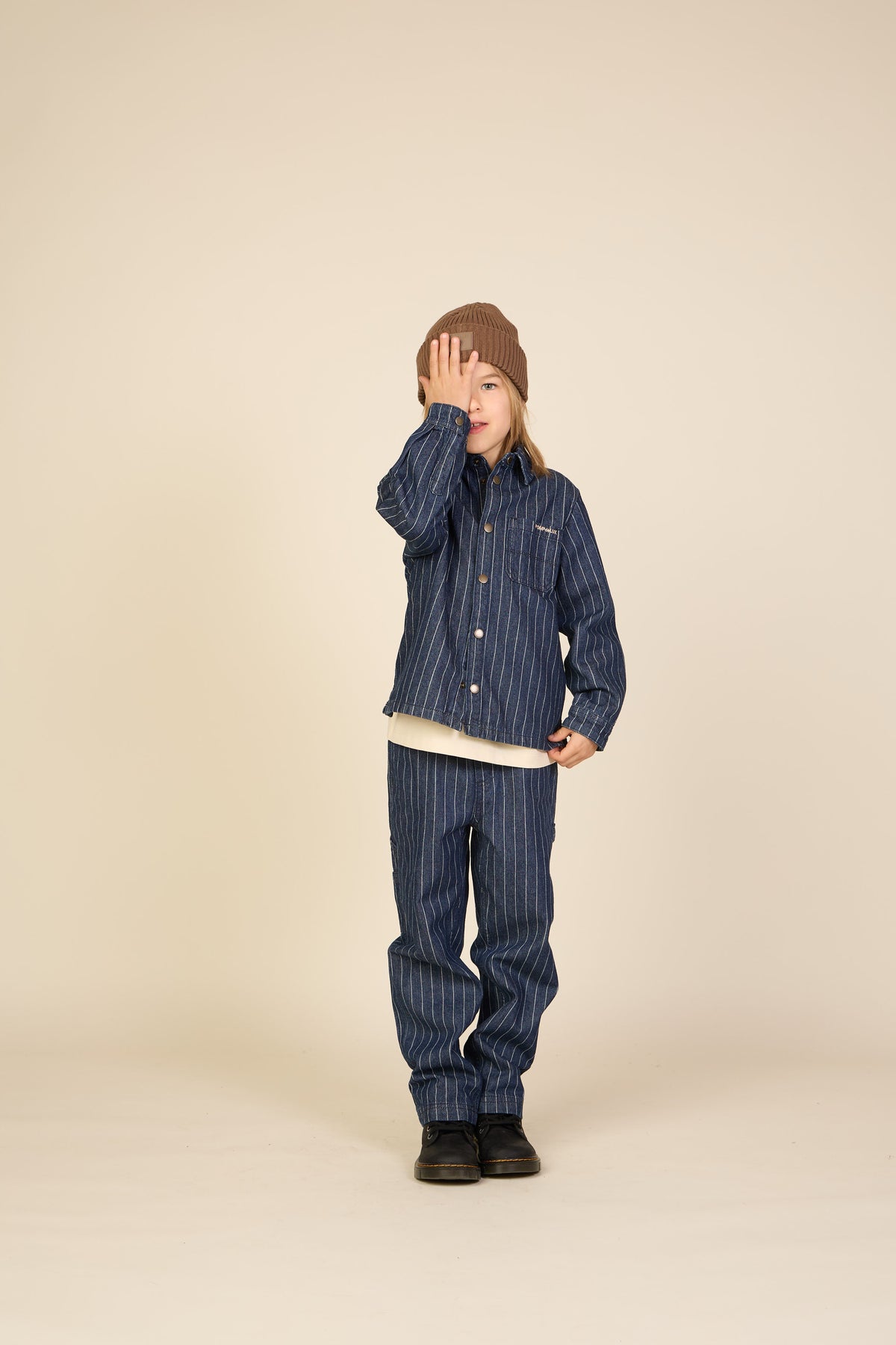 Relaxed cargojeans met krijtstreep Tween - Dark Blue | 101516 Austin