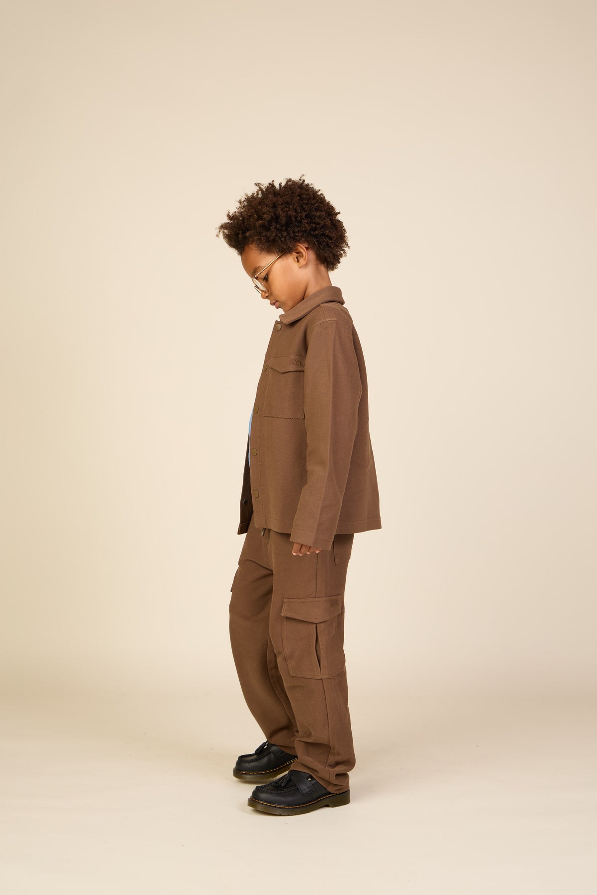 Overshirt in gestructureerde sweatstof Tween - Brown | 101502 Wilder