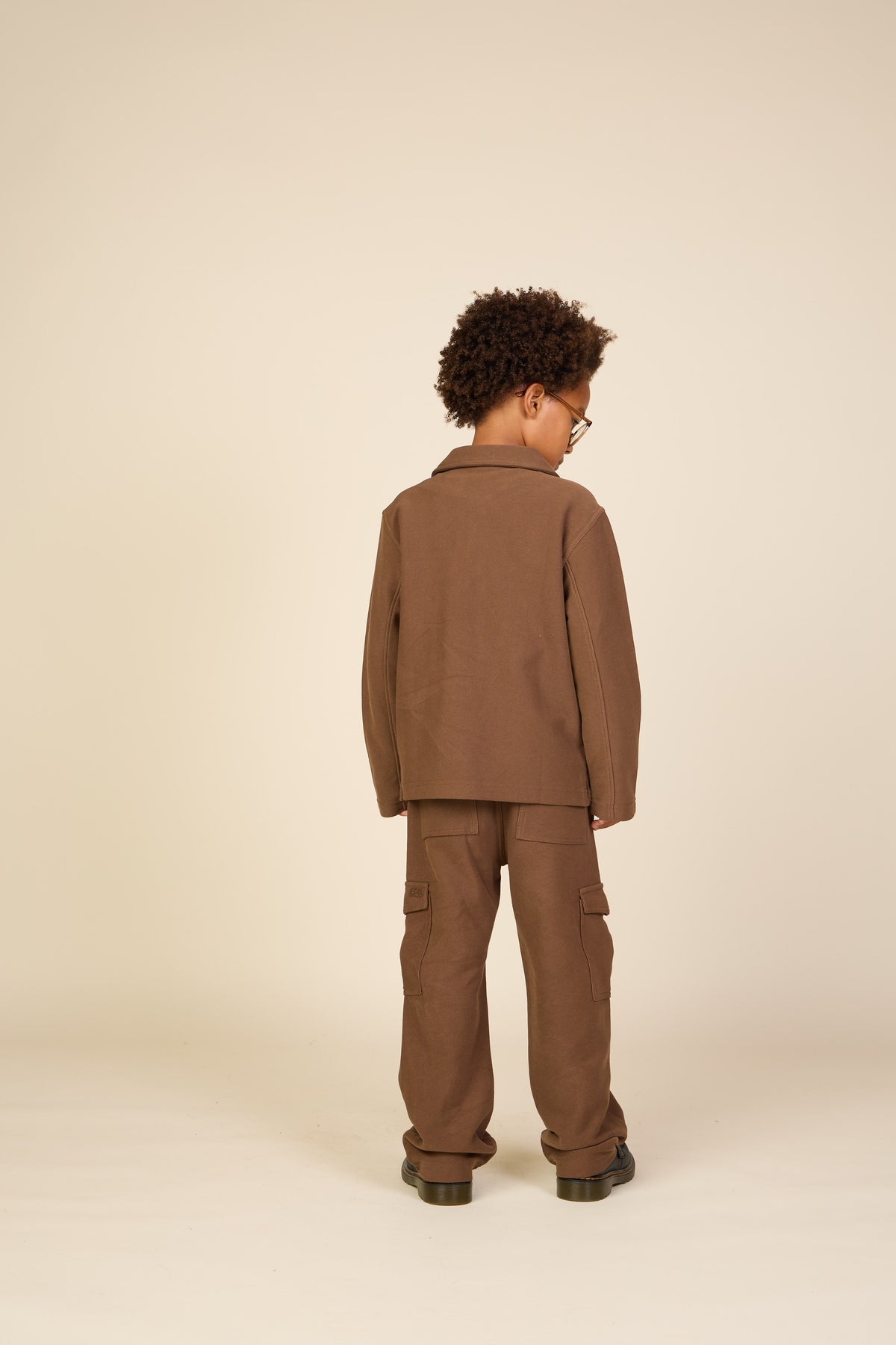 Overshirt in gestructureerde sweatstof Tween - Brown | 101502 Wilder