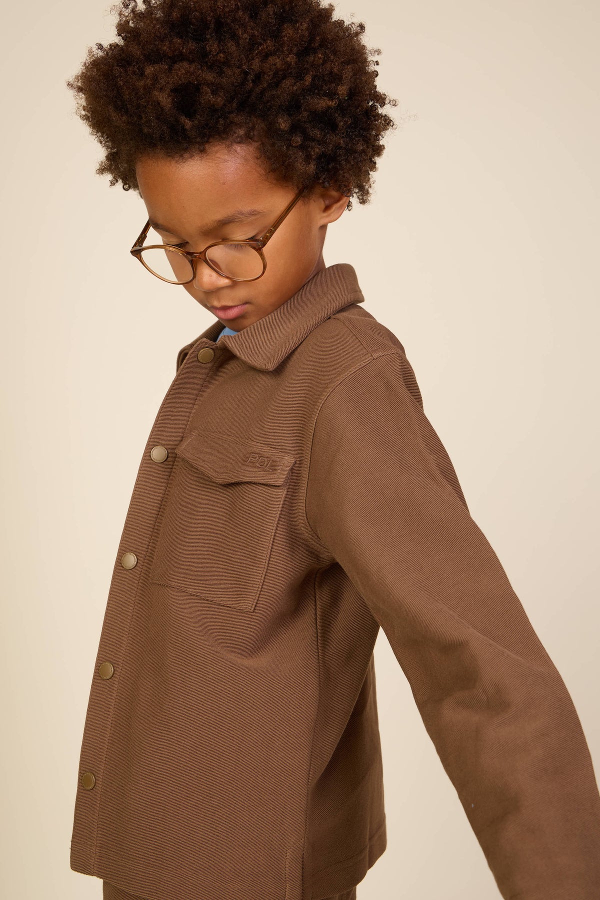 Overshirt in gestructureerde sweatstof Tween - Brown | 101502 Wilder