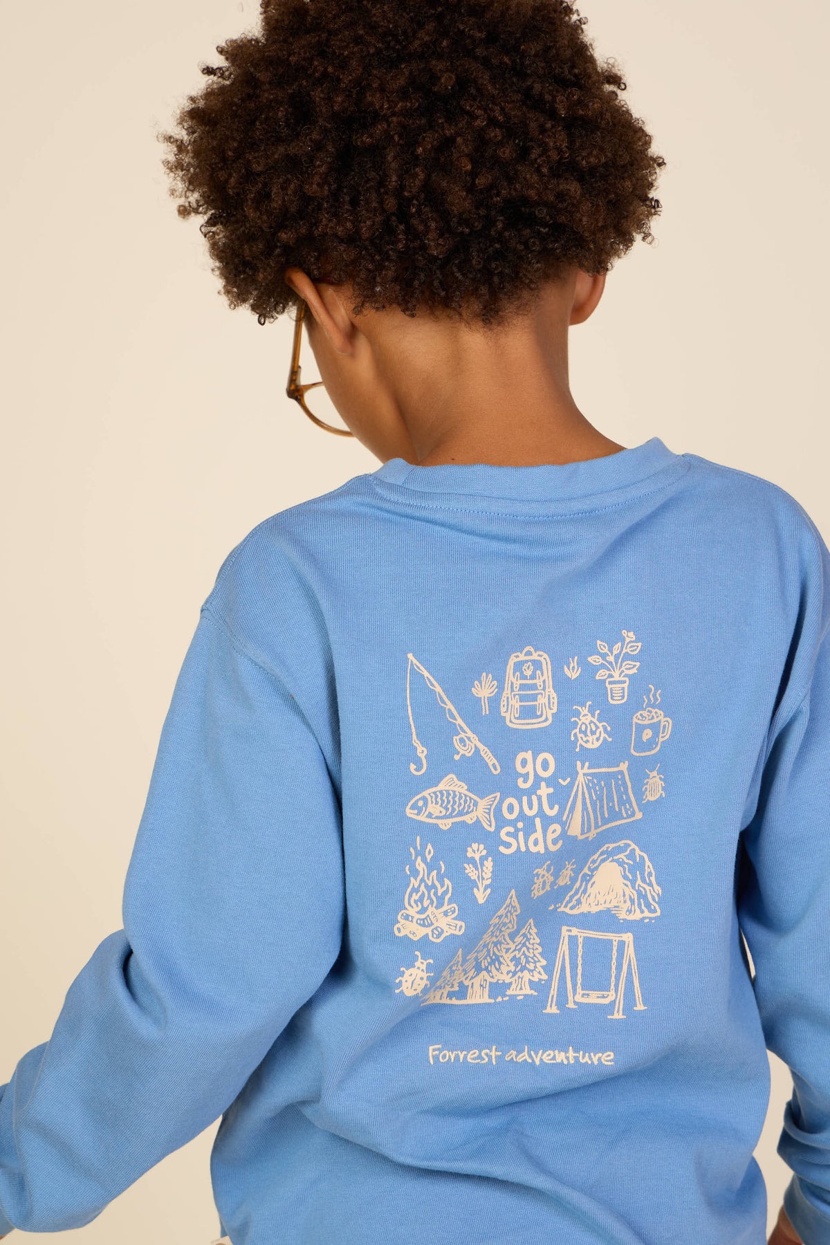 Langarmshirt met rugprint Tween - Dusty Blue | 101708 Weston