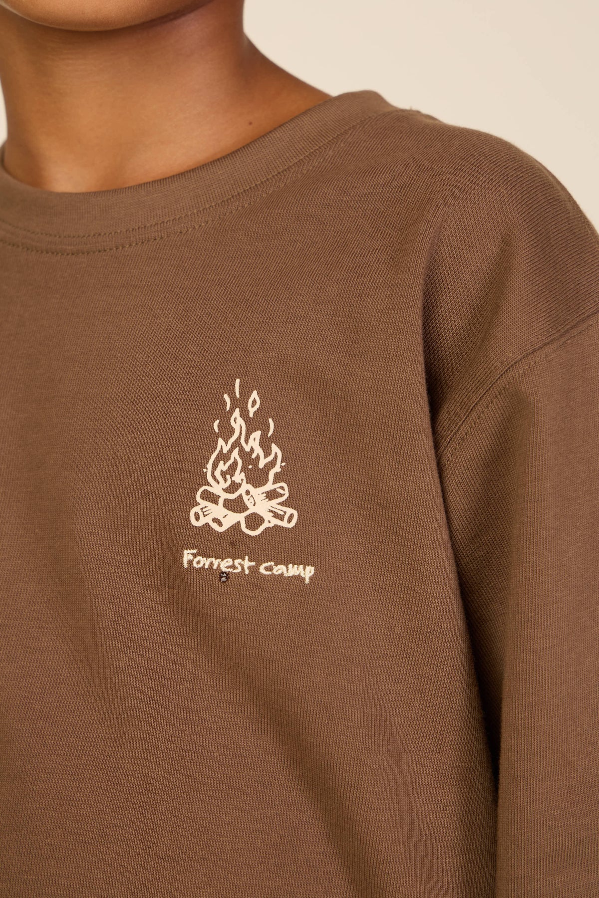 Langarmshirt met rugprint Tween - Brown | 101710 Weston