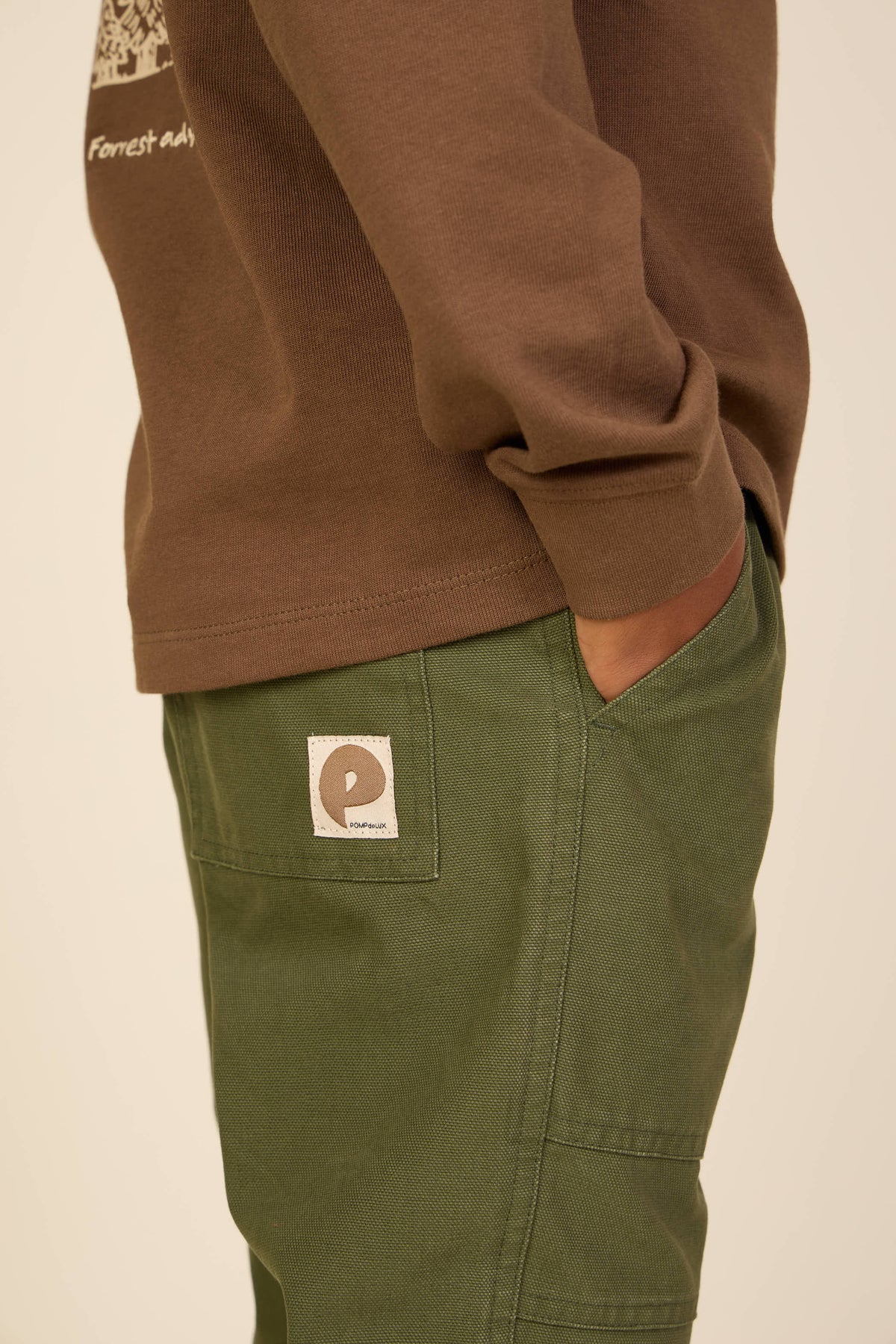 Canvas broek met opgestikte zakken Tween - Moss Green | 101536 Greyson