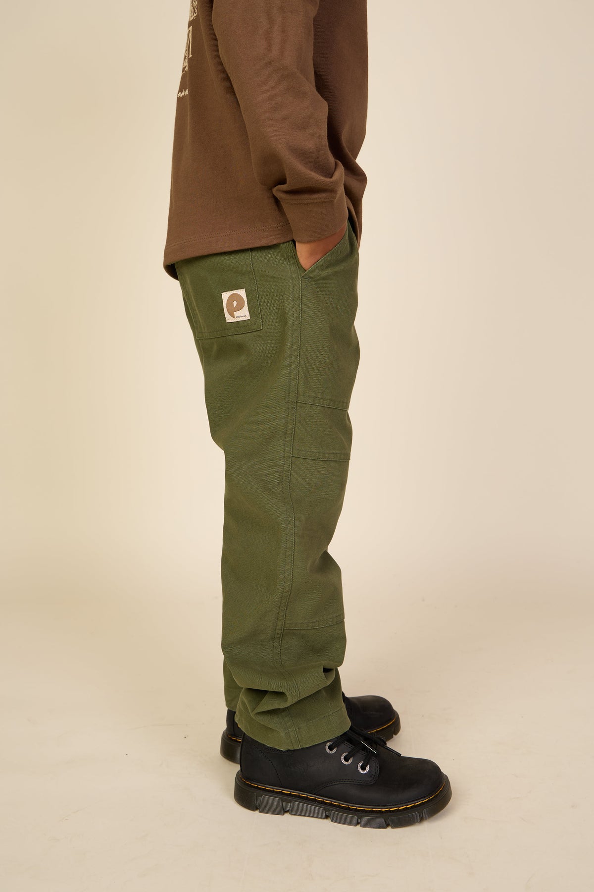 Canvas broek met opgestikte zakken Tween - Moss Green | 101536 Greyson
