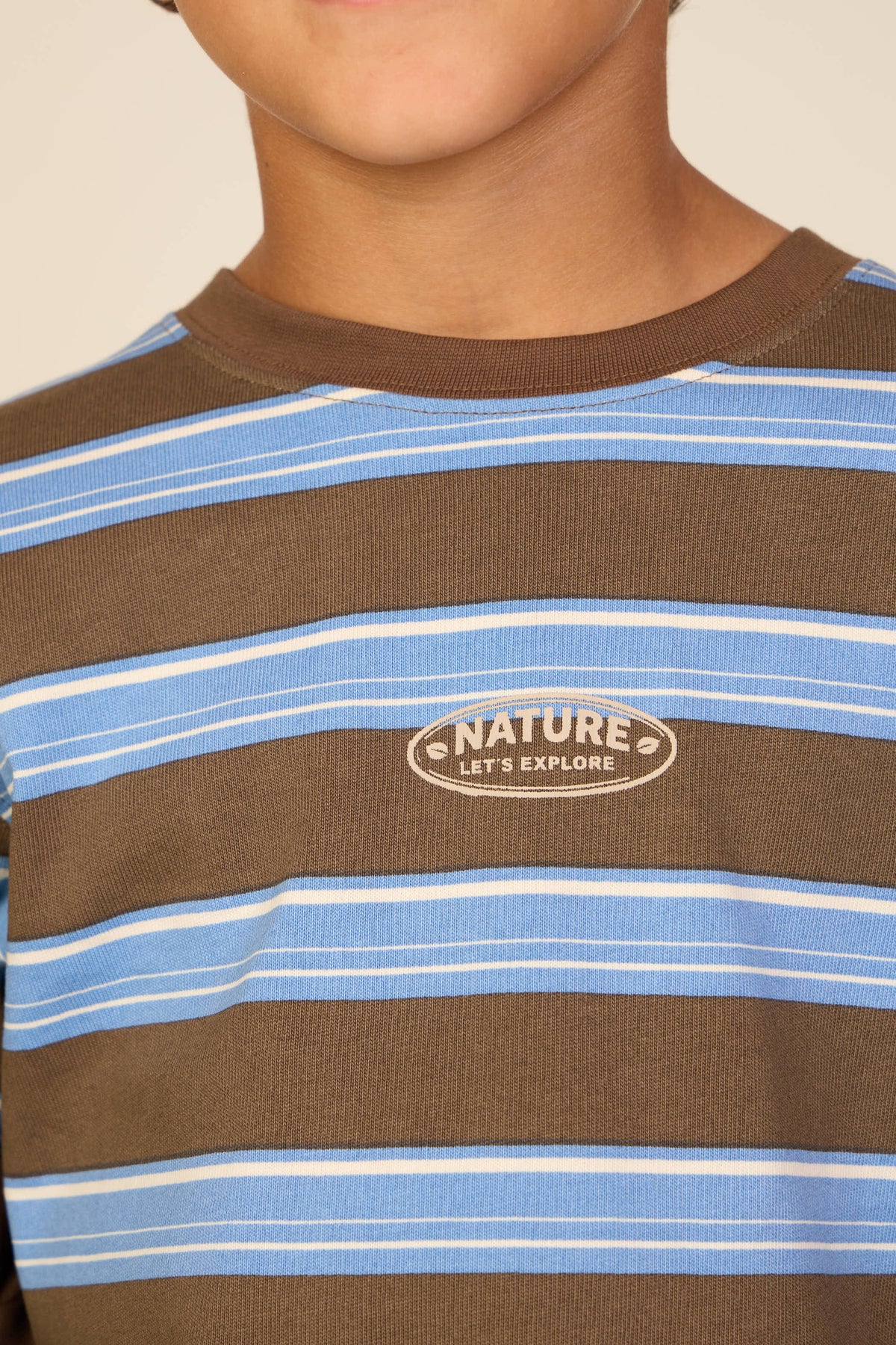 Gestreept langarmshirt Tween - Brown /Blue | 101700 Hugo