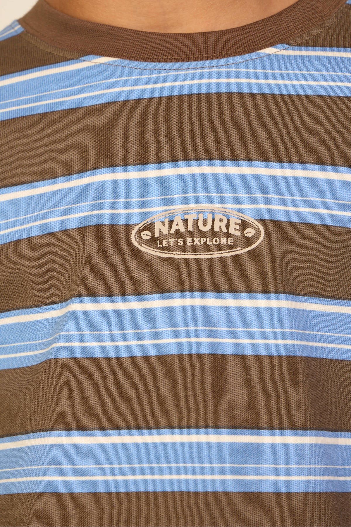 Gestreept langarmshirt Kids - Brown /Blue | 101699 Hugo