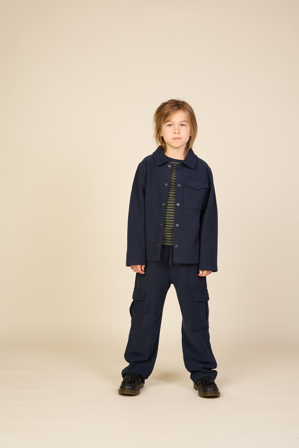 Overshirt in gestructureerde sweatstof Tween - Navy | 101501 Wilder