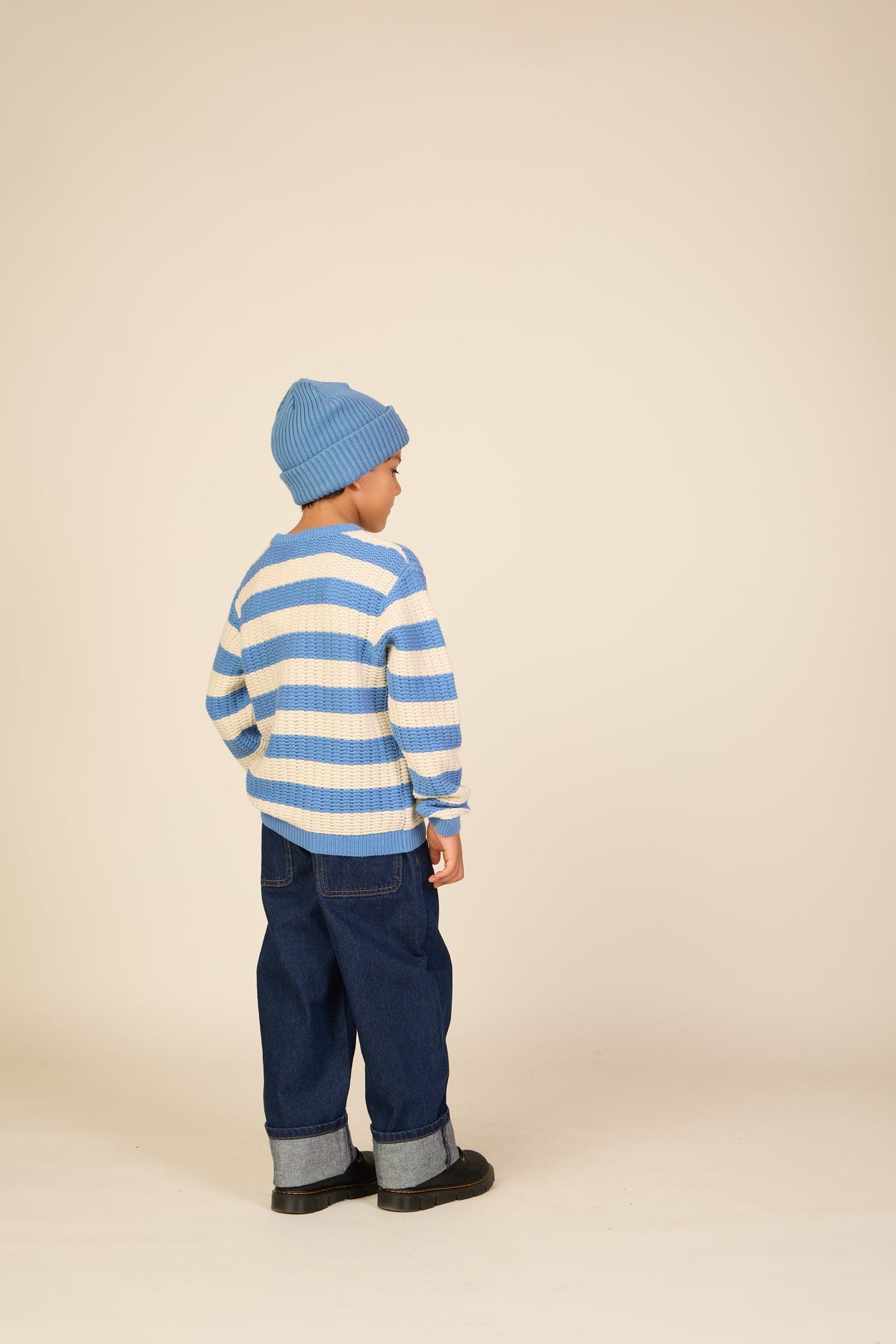 Gestreept Gebreid - Tween - Dusty Blue / Offwhite | 101284 Brady