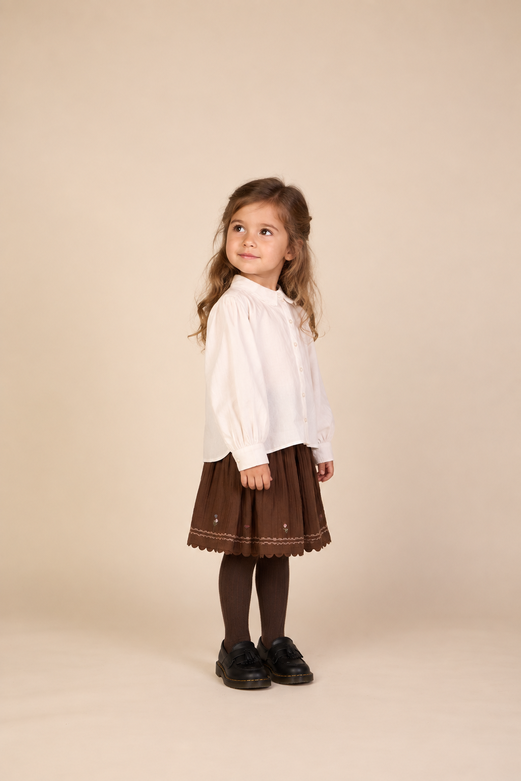Katoenen blouse met kanten kraag Kids - Offwhite | 101459 Holly