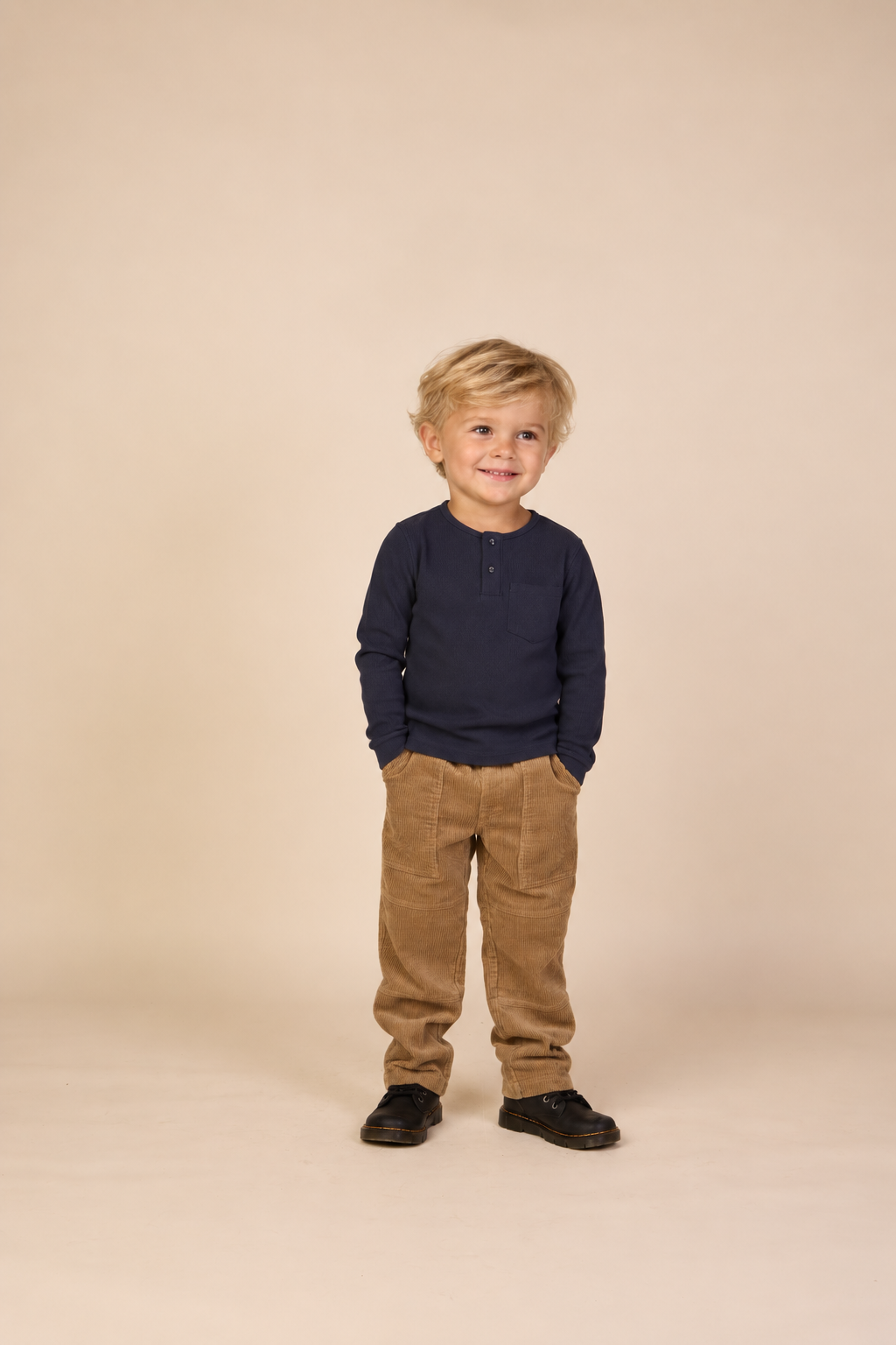 Geribd henley-langarmshirt Kids - Navy | 101591 Conrad