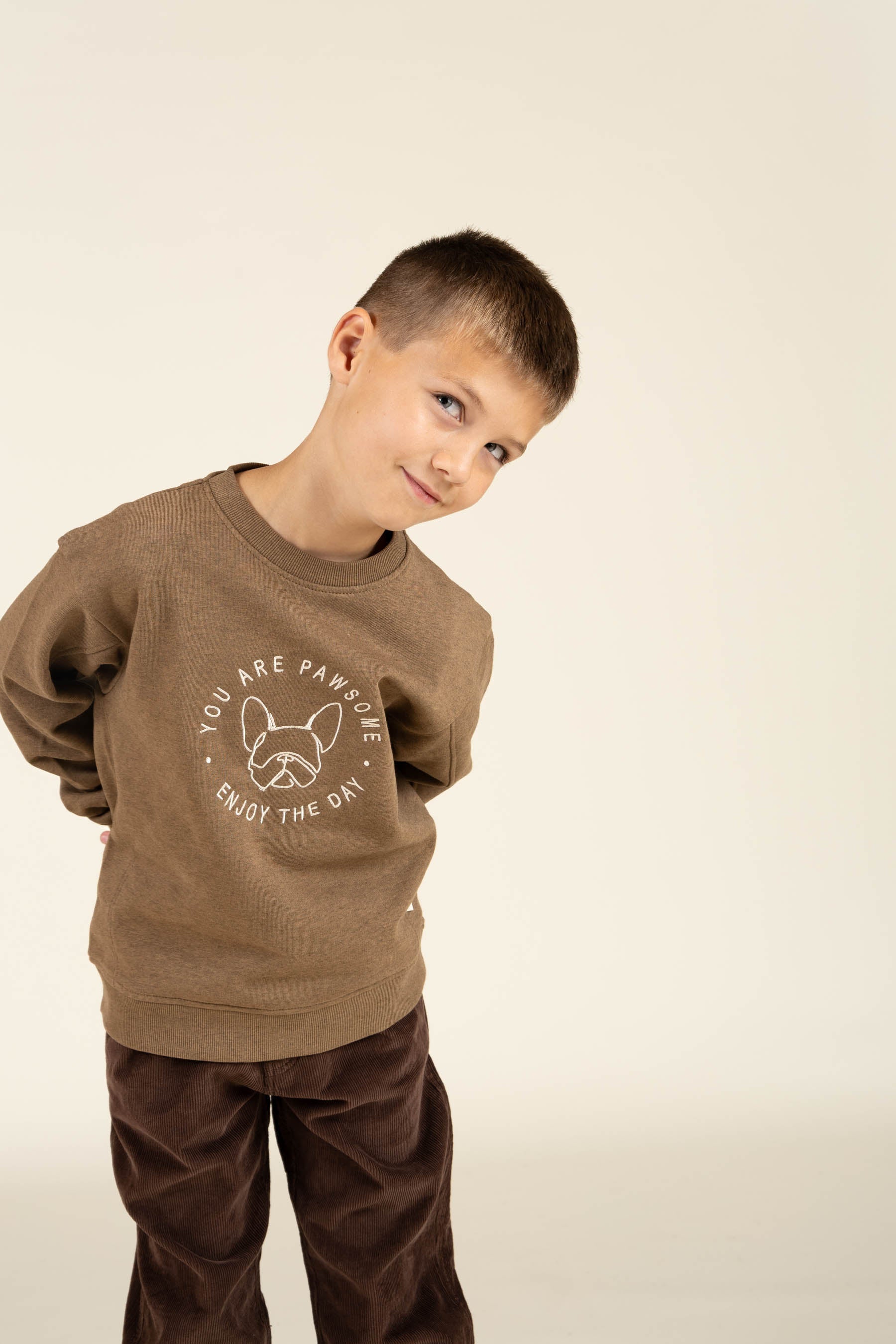 Sweatshirt met ronde hals - Tween - Coffe Melange | 100891 Justin