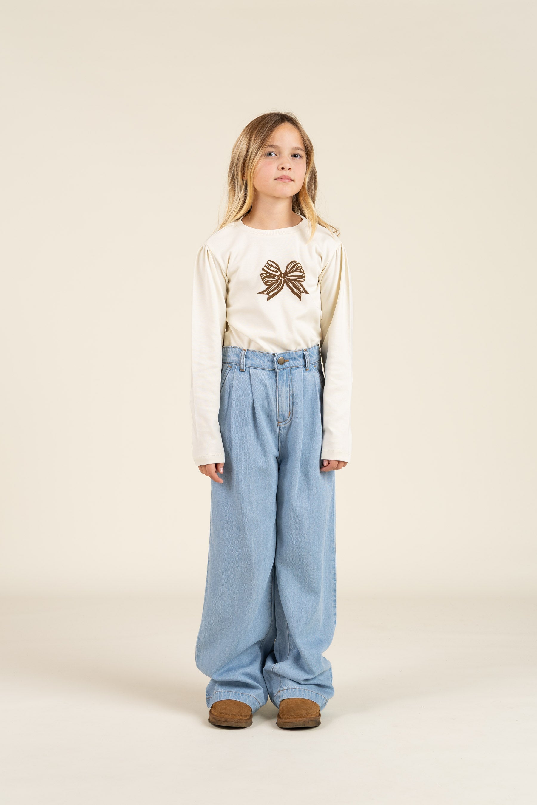 Longsleeve T-shirt met Frontprint - Tween - Off White | 100849 Kendell