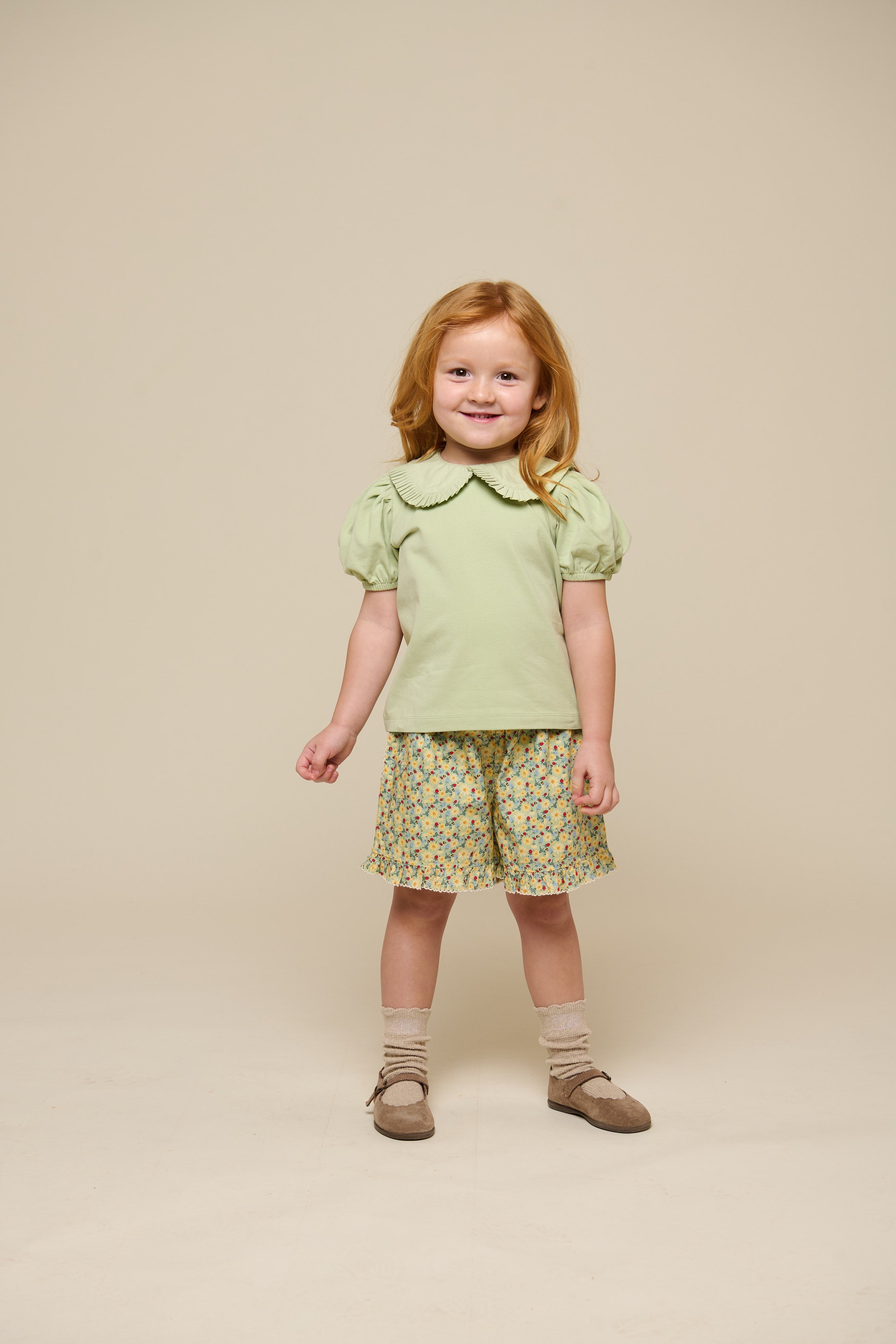 Jersey blouse met kraag - Kids - Powder Green | 101279 Nini