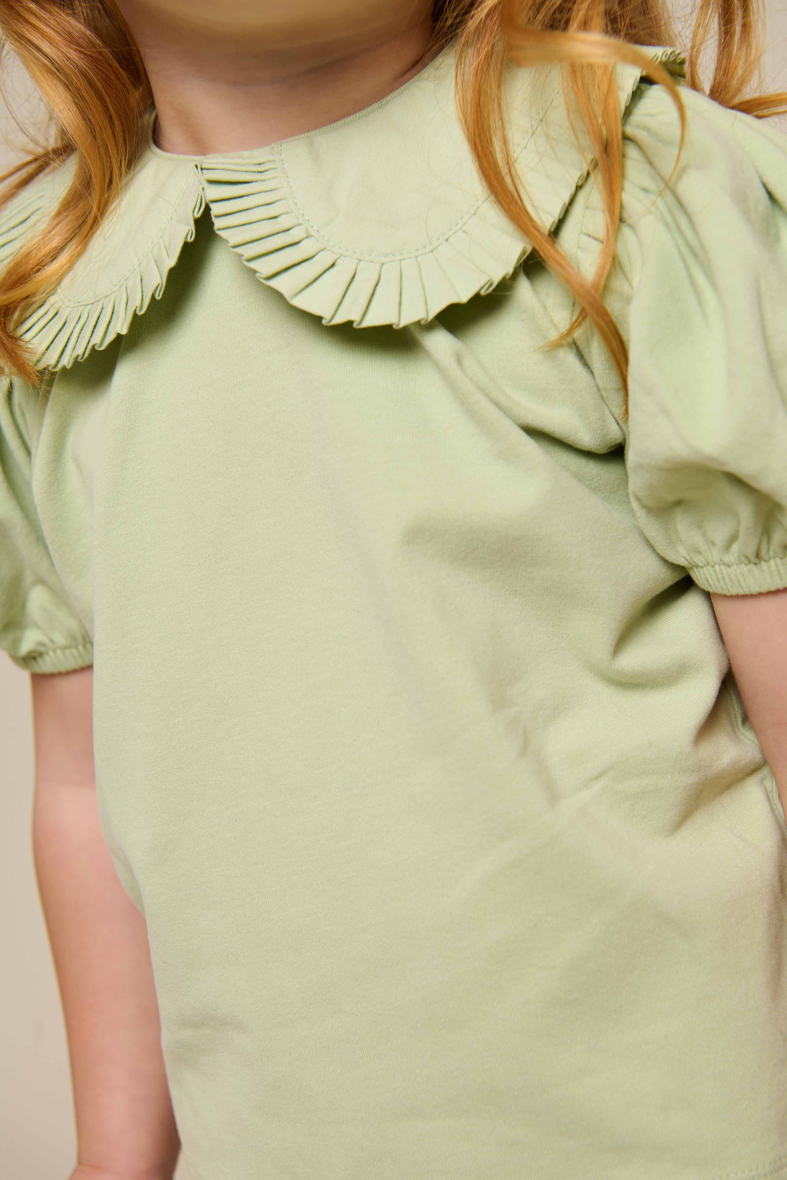 Jersey blouse met kraag - Kids - Powder Green | 101279 Nini