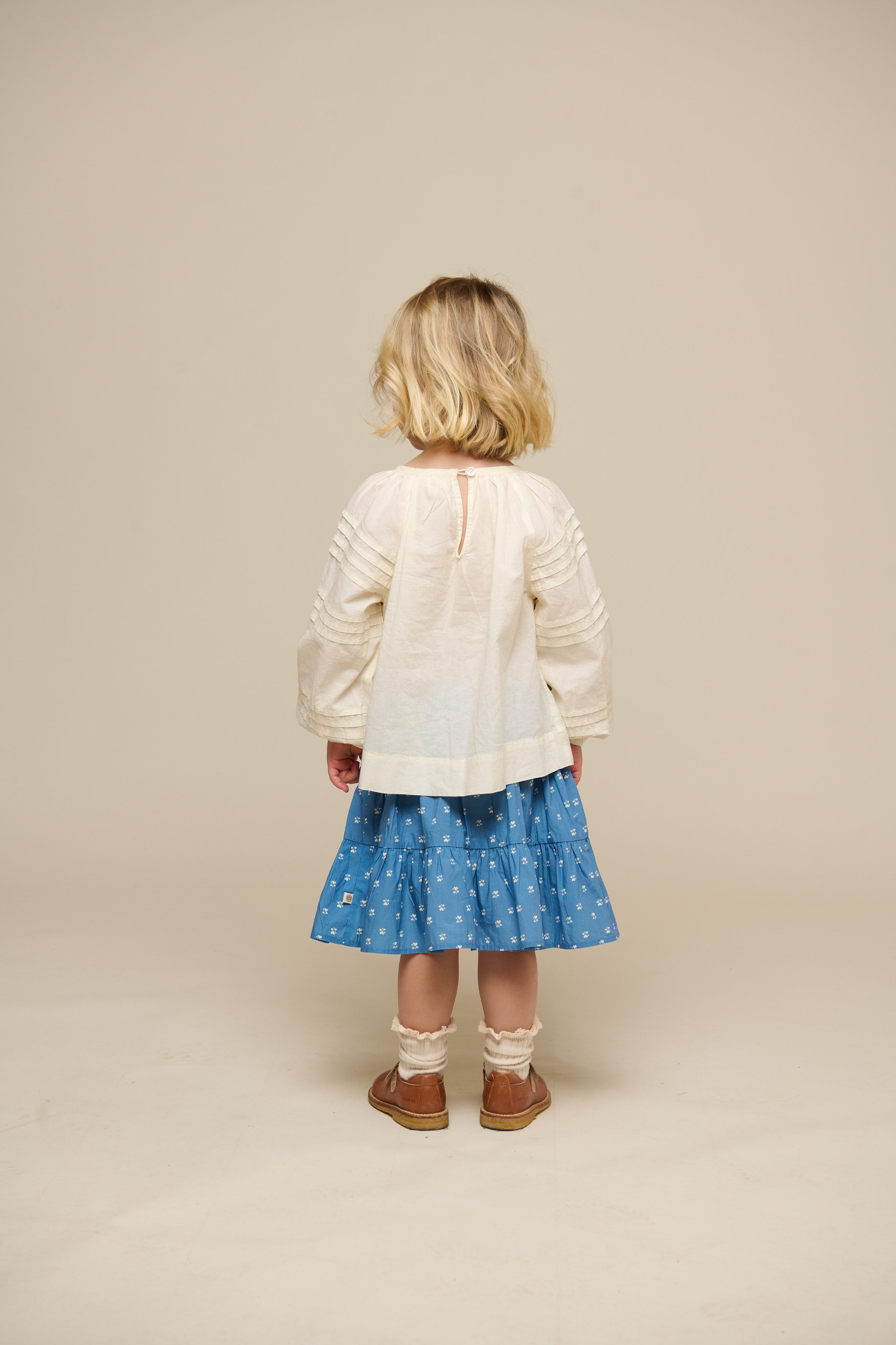 Bedrukte poplin rok - Kids - Dusty Blue | 101054 Camilla