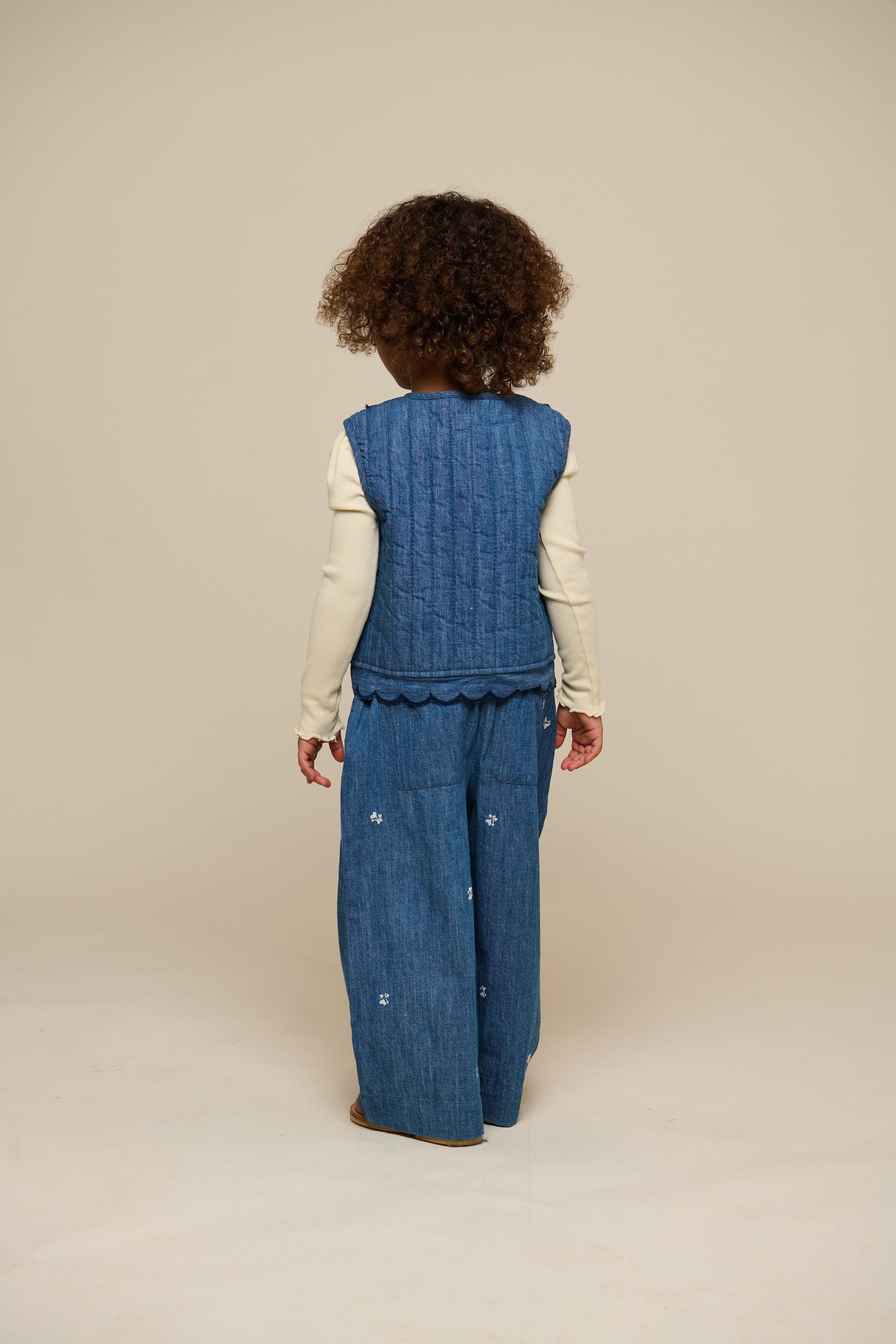 Geborduurde Lichte Denim Broek - Kids - Blue Denim | 101050 Isabella