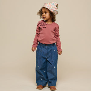 T-shirt met Bloemenapplicatie - Kids - Old Rose | 101233 Sarah