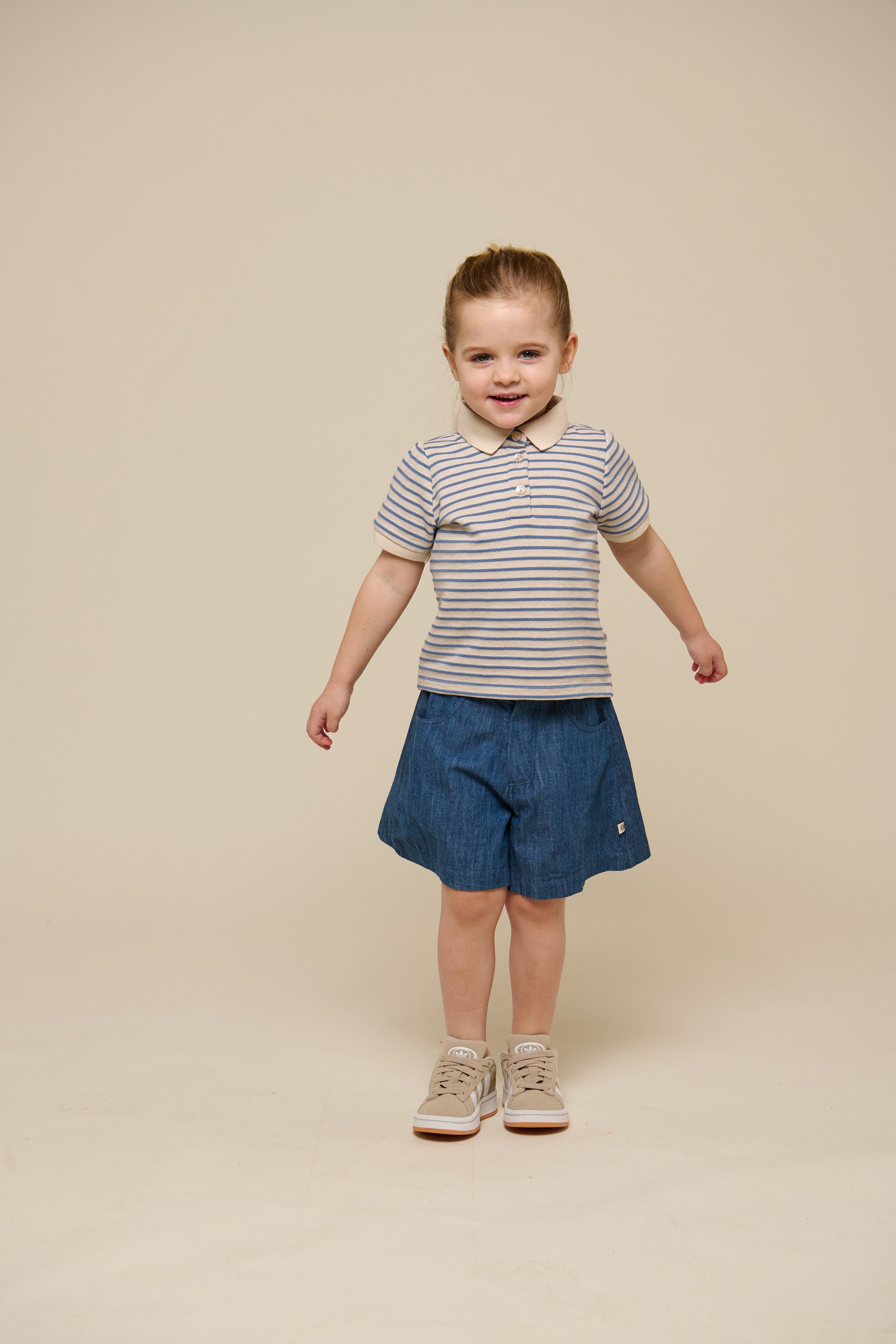 Uitlopende lichte denimshorts - Kids - Blue Denim | 101053 Isabella