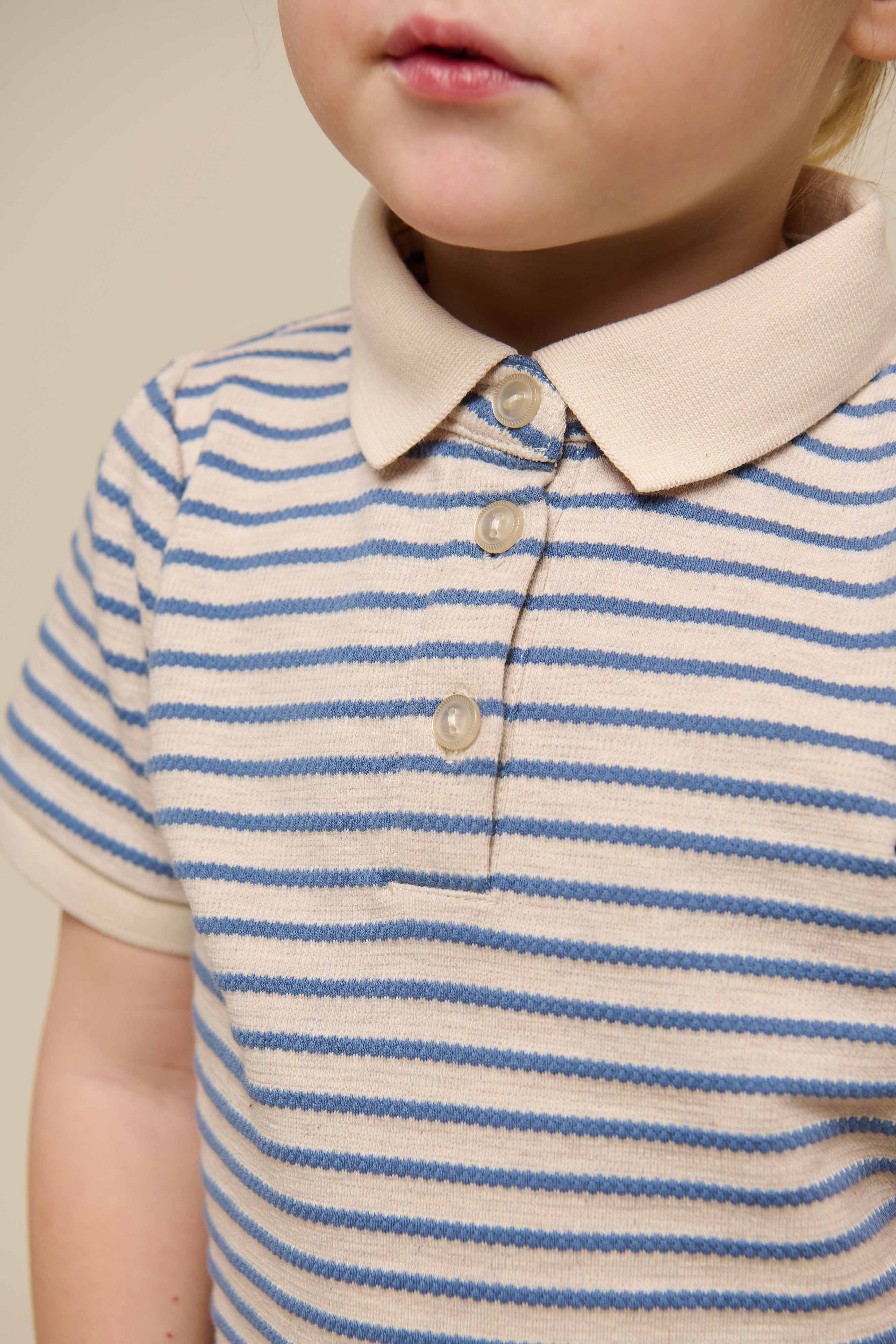 Gestreepte Jersey Polo - Kids - Blue | 101006 Emmie